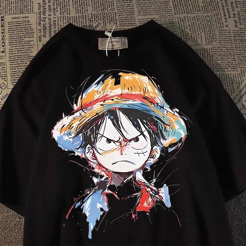 Футболка с принтом Аниме Манга One Piece Луффи, футболка, короткий рукав, полиэстер
