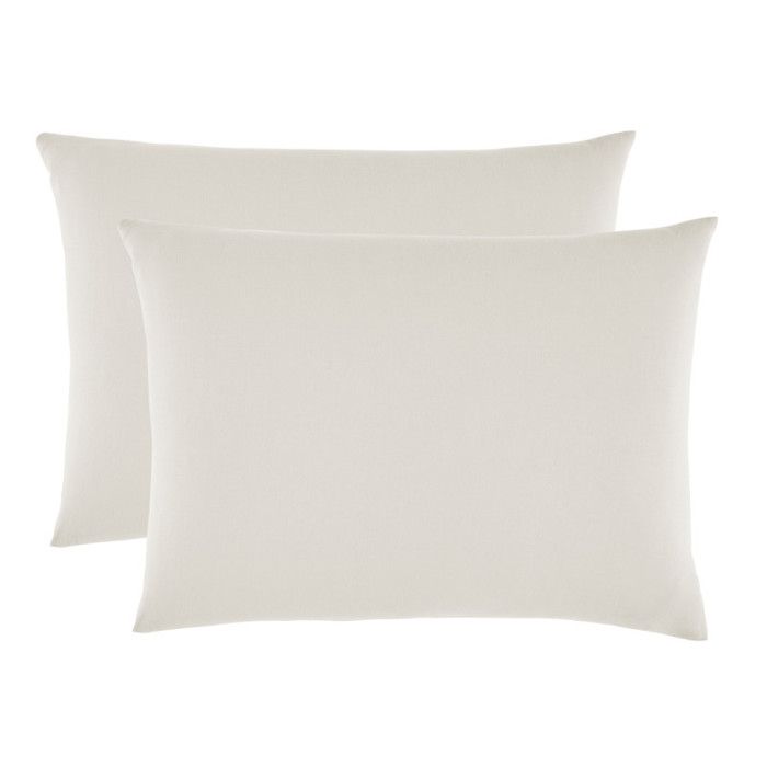 Set of 2 "Drift" Pure Cotton Dyed Washed Pillowcases 57 Threads/cm² All Sizes - Ecru - Pillowcases 50 X 70 Cm X 2