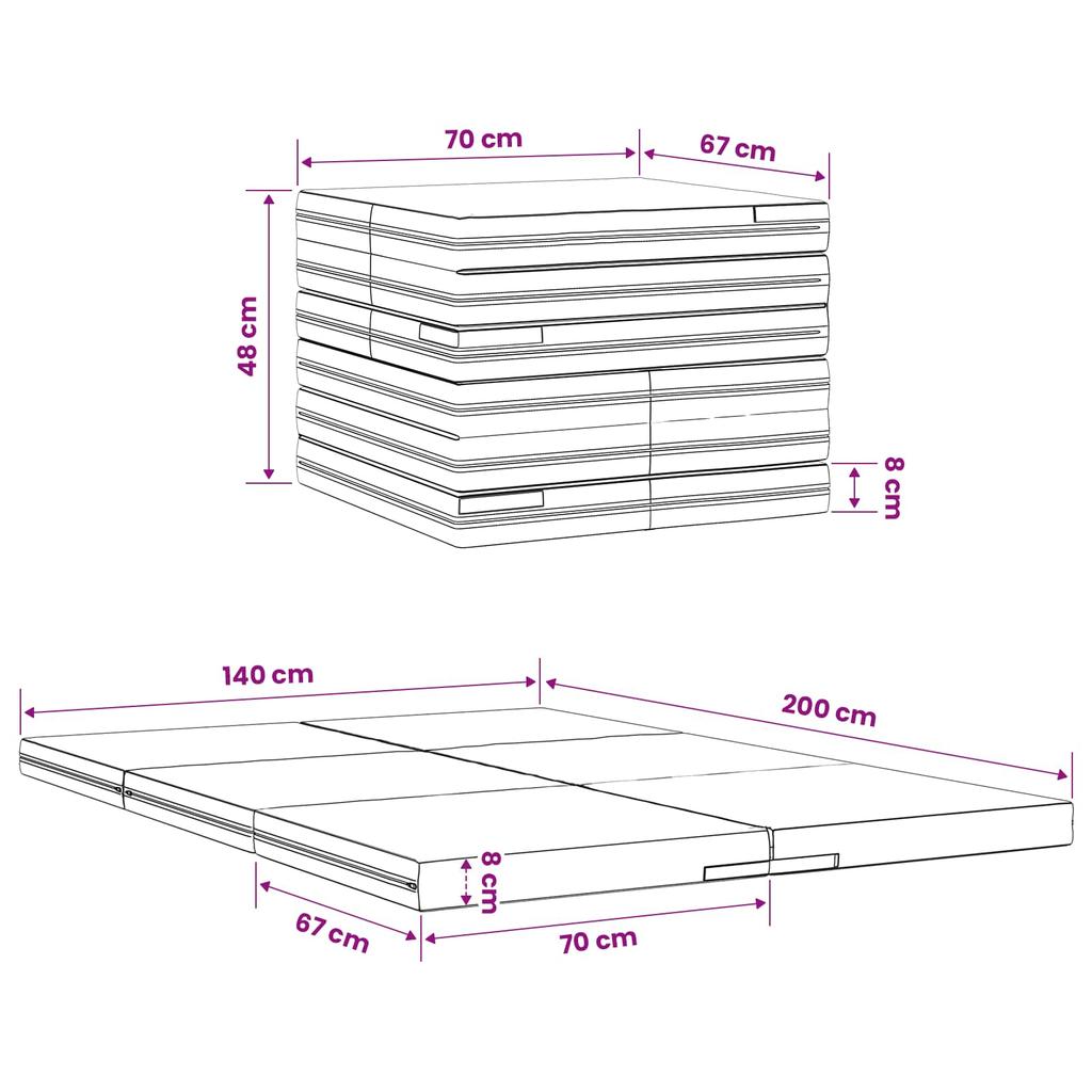Folding Sofa Bed 140 x 67 x 45 cm Light Grey