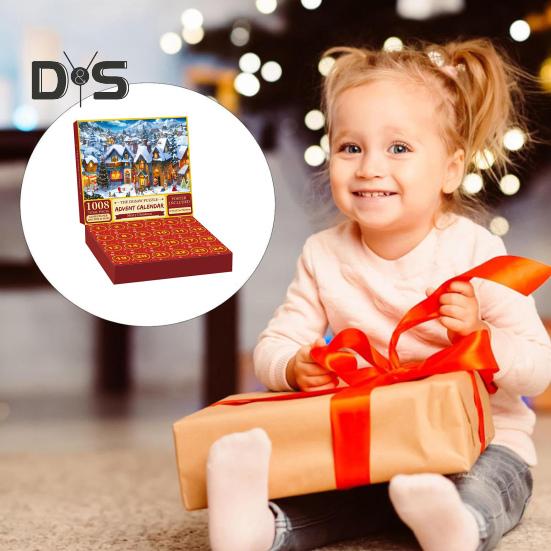 Christmas Advent Calendar Puzzle 1000 Christmas Countdown Jigsaw Puzzle Winter Santa Snowman Holiday Ornament