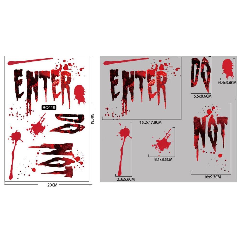Large Size Scary Halloween Sticker Electrostatic Halloween Bloody Decal Window Ghost Decal  Home