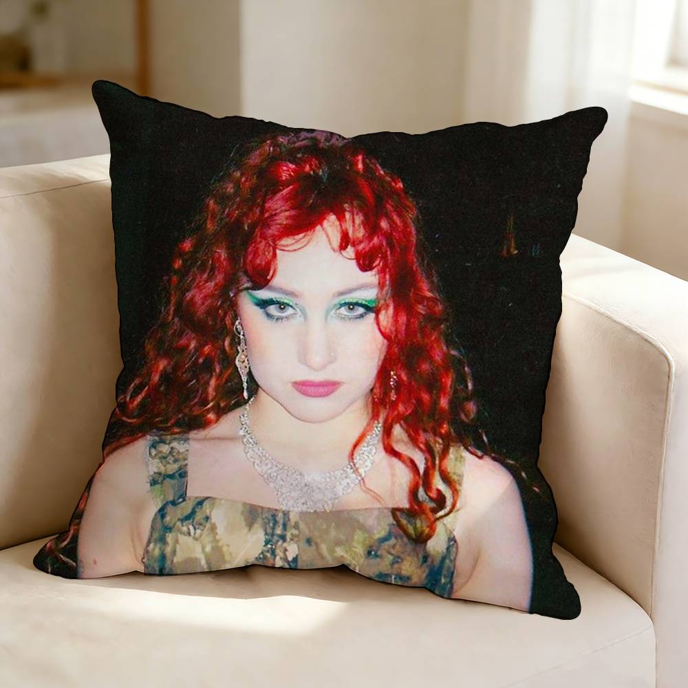 Midwest Emo CChappell Roan Square DoubleSided printed Pillow Case Bedroom Bedside Pillow Sofa Cushion Cover