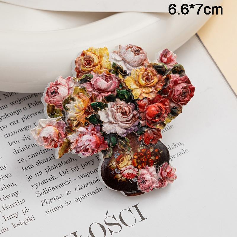 Творческие цветочные магниты на холодильник Картина маслом из смолы Цветы Магниты для декора холодильника Подсолнух Роза Магнитные наклейки
