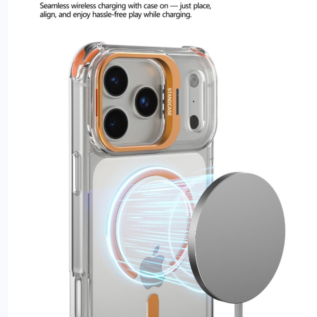 Новый Прозрачный Магнитный Чехол Для iPhone 17 Pro Max 17Air 17Pro Чехол Для Беспроводной Зарядки Magsafe Со Стеклянной Защитой Линзы Крышка-Подставка
