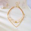 Popular shell rice bead necklace set new fashionable personalized versatile women's collarbone chain
