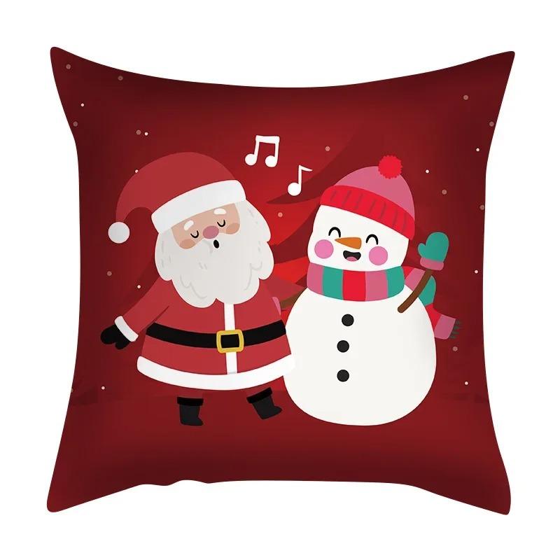 Christmas Themed Pillowcases Car Accessories Office Santa Claus Living Room Sofa Home Pillowcases