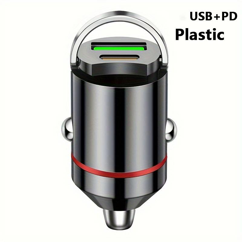Автомобильное зарядное устройство с кольцом для вытягивания, быстрая зарядка QC3.0, Type C, USB PD, быстрая зарядка для телефона, для iPhone, Xiaomi, Samsung, Huawei, прикуриватель