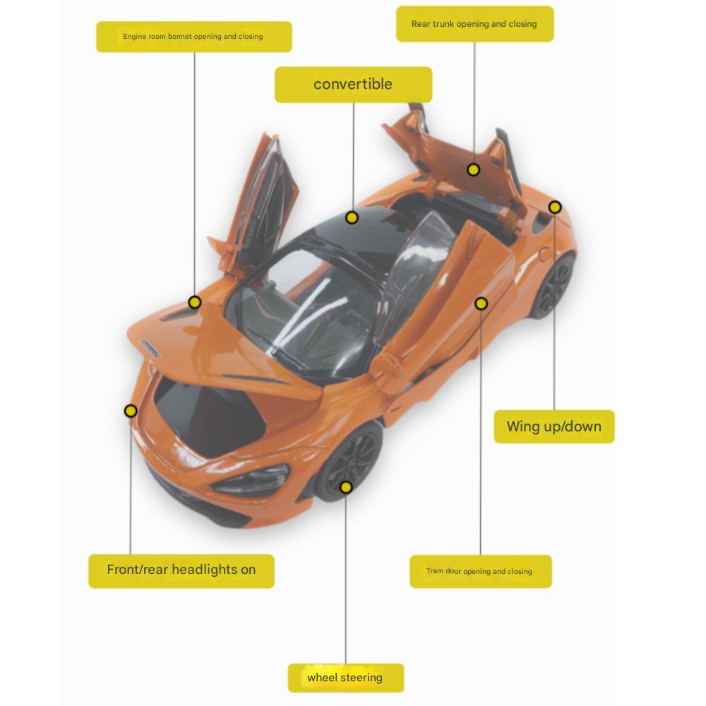 Спортивный автомобиль McLaren 720S в кузове кабриолет Модель 1:24 литых, Игрушка