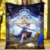 Genshin Impact Furina printed throw blanket—lightweight,soft,warm;versatile blanket for all seasons—perfect as &air-conditioning throw,nap blanket
