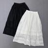 Johnature Elasticated Waist Summer Loose Retro Style Women Breathable Skirt Women