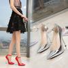 European and American Supply Occupation Pointed Head Large Size Heels Stiletto Model Host Single Shoes Women's Fashion