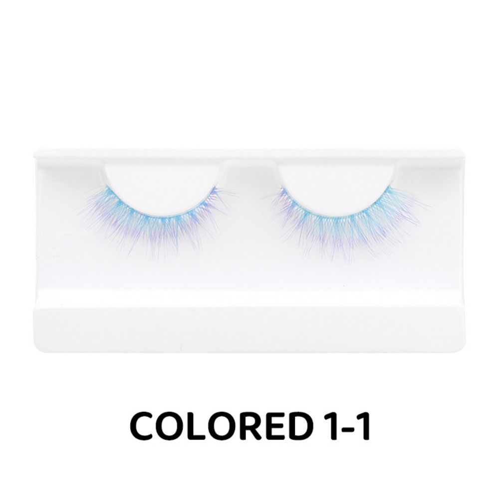1/3 Pairs Blue Pink Fake Lashes Natural Long Eye Lashes Colorful Eyelashes  for Women Girls and COS