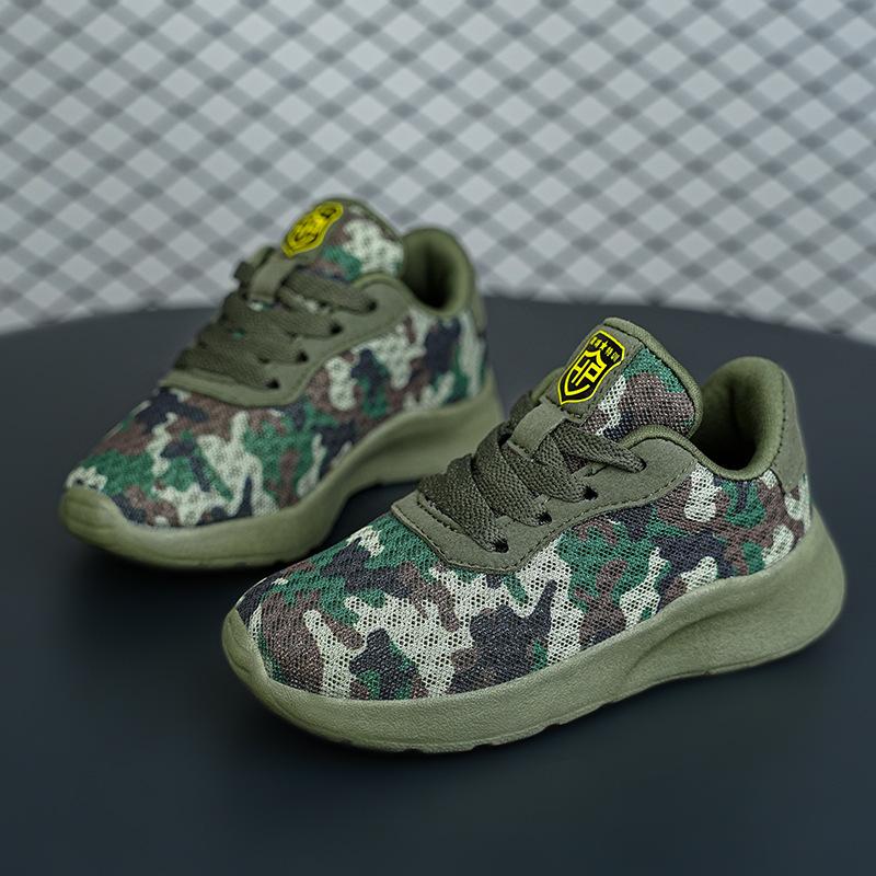Children's military training shoes, boys' summer camp shoes, camouflage shoes for boys, spring/summer training shoes, athletic shoes for older