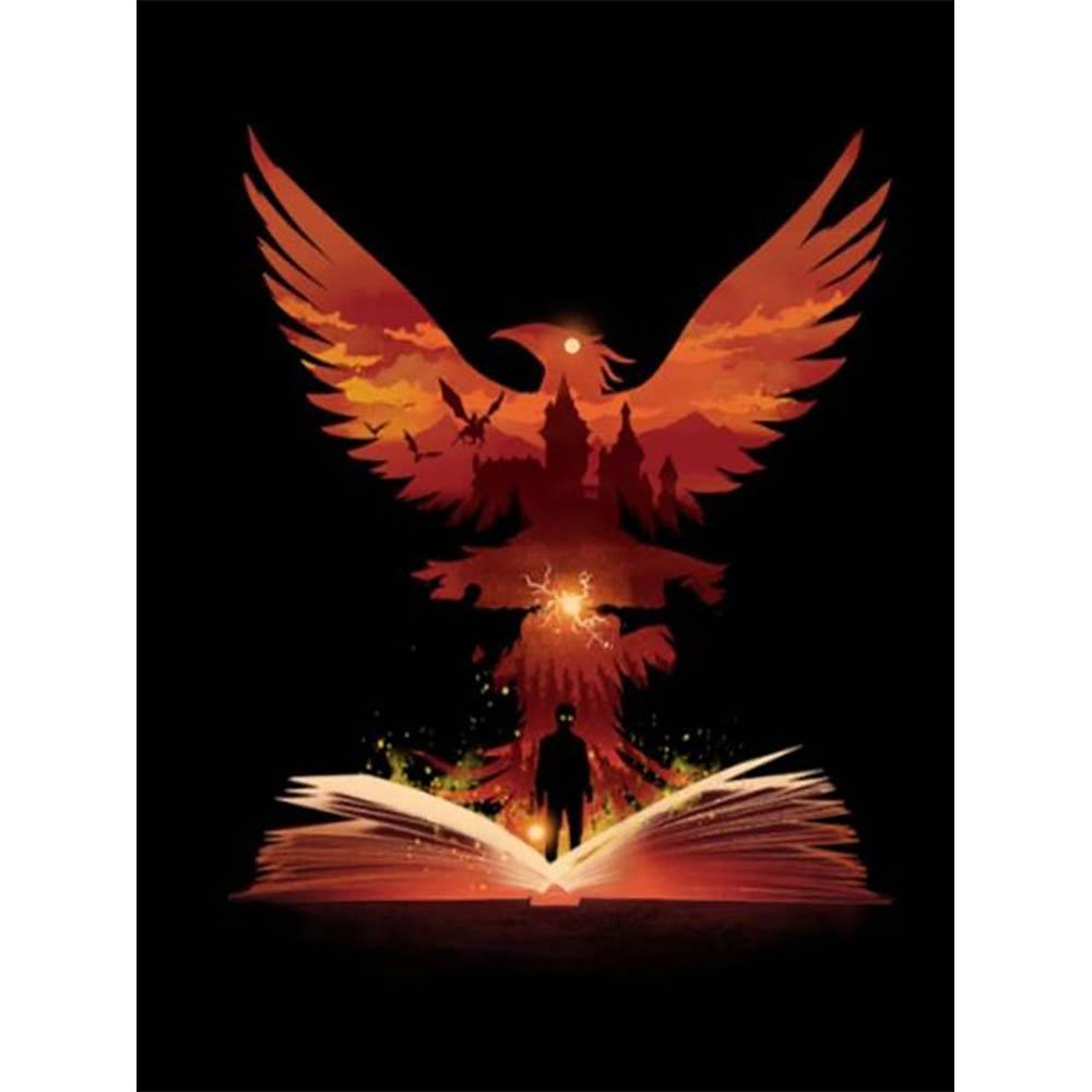 Handmade DIY Harry Potter Round Diamond Painting Kit Magician Cross Embroidered Deer Eagle Lion Diamond Mosaic Decoration