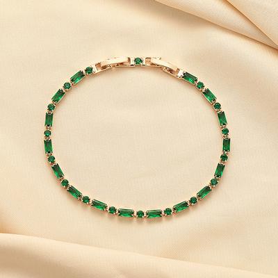 Французский ретро зеленый браслет для женщин, стильный и простой.