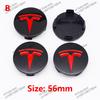 ahsgp6 56mm 4 Piece Wheel Tire Center Cap Logo for Tesla Original Hub Caps Model3 Model Y Model S X High Quality Auto Accessories
