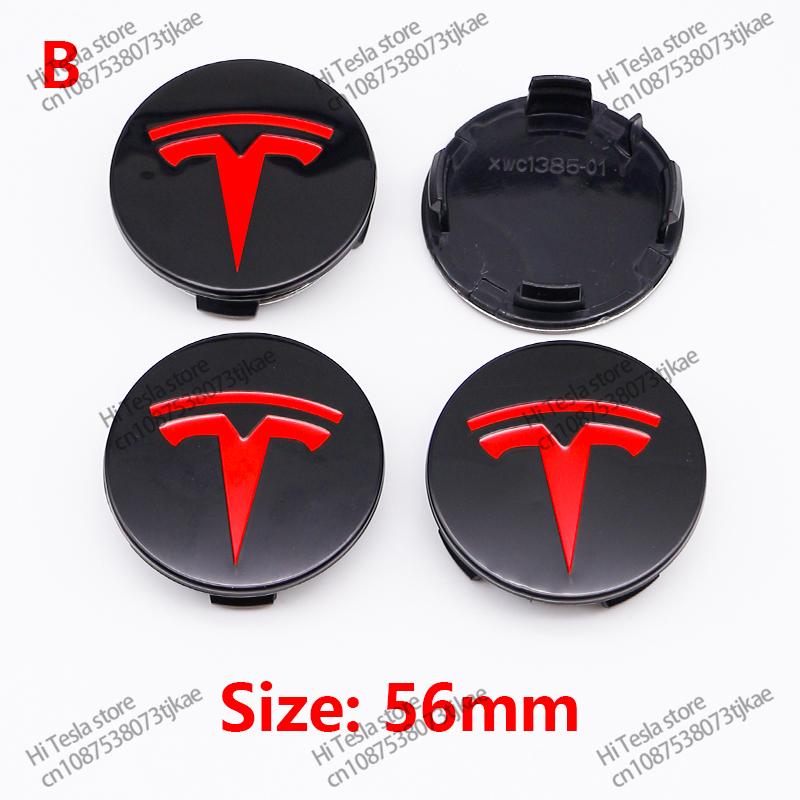 ahsgp6 56mm 4 Piece Wheel Tire Center Cap Logo for Tesla Original Hub Caps Model3 Model Y Model S X High Quality Auto Accessories