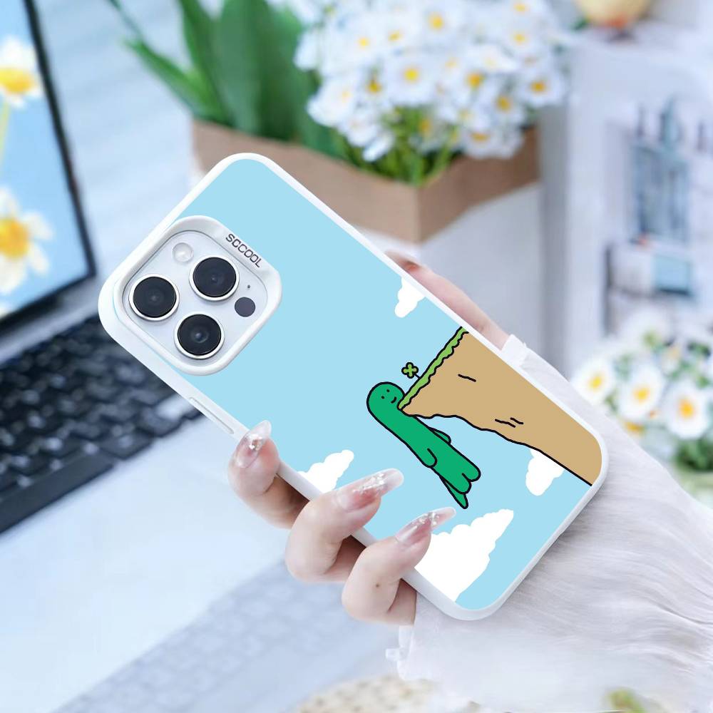 JOGUMAN Studio Dinosaur Cut Phone Case For iPhone 17,16,15,14,13,12,Pro MAX Black Matte Shockproof Cover