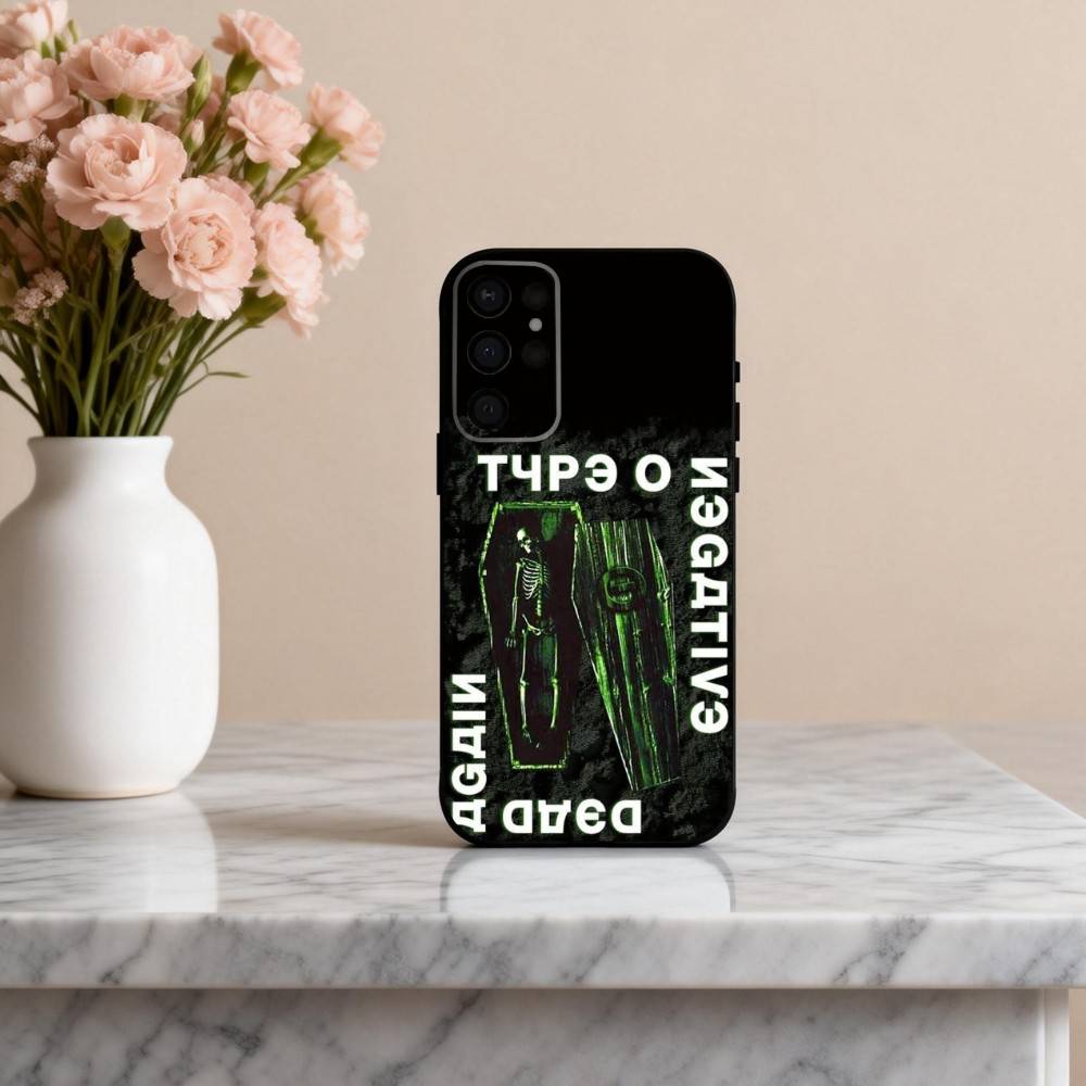 Gothic T-Type O N-Negative Band Phone Case For Samsung S25,S24,S21,S22,S23,S30,Ultra,S20,Plus,Others Soft Black Case