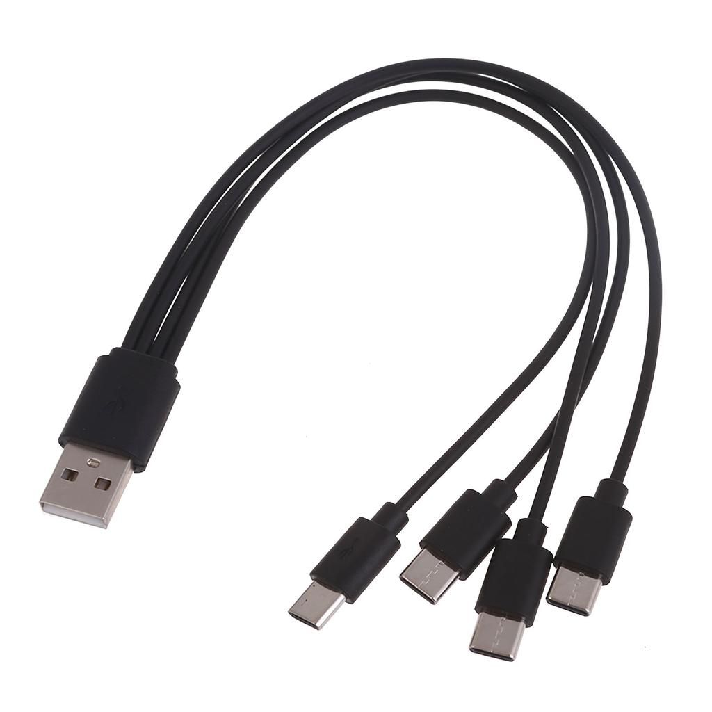 Кабель для мультизарядки USB C Разветвитель 1/2/3/4 в 1 Кабель для быстрой зарядки с 1/2/3/4 штекерами Type-C для телефона, планшета