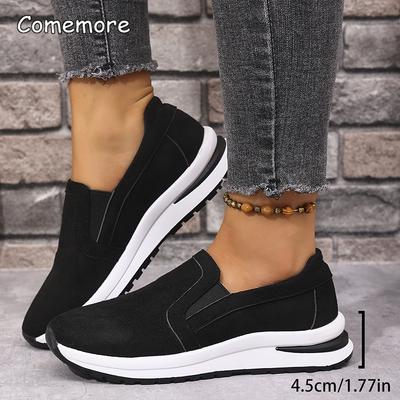 Модные повседневные слипоны на платформе для женщин Легкие дышащие кроссовки для ходьбы Женские удобные кроссовки на толстой подошве Нескользящая спортивная обувь