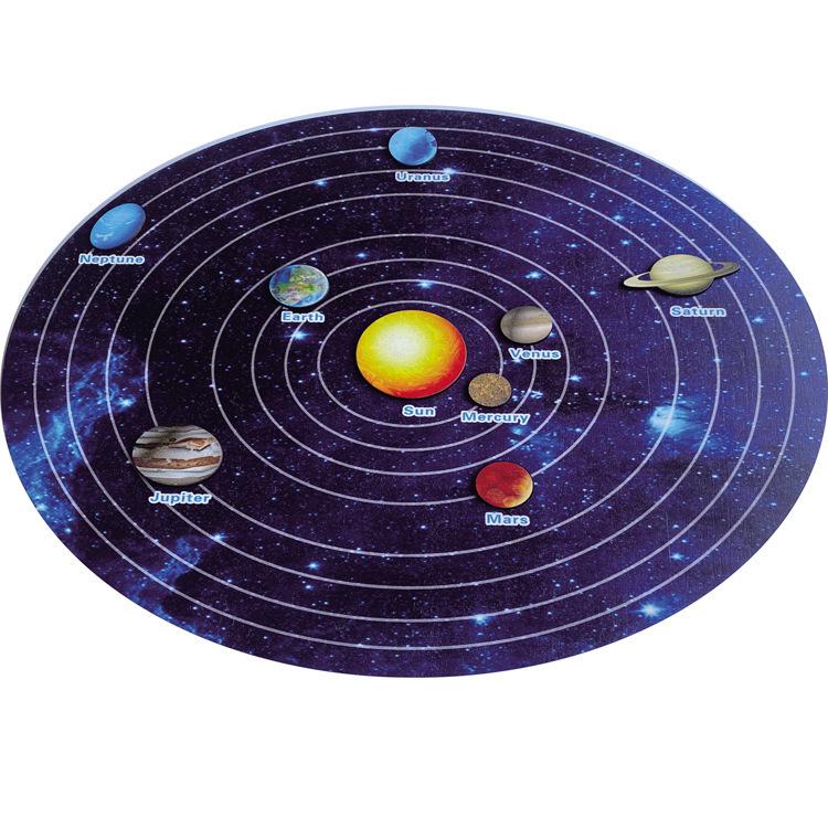 Wooden Solar System Eight Planets Puzzle for Kids' Science Exploration