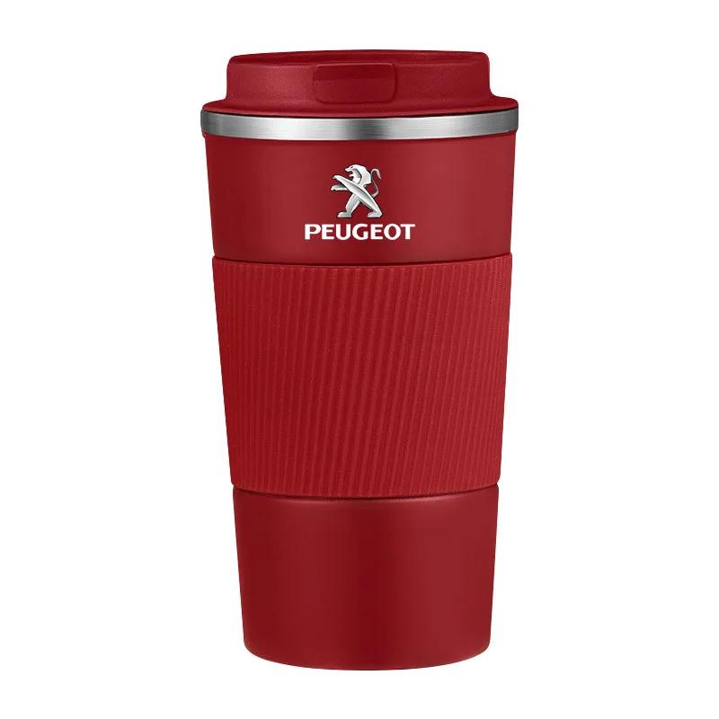 2026 Hot Car Sticker Mug stainless steel coffee cup hot mug Car Vacuum Flask Travel For Peugeot 206 106 205 2008 301 307 308 300