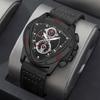 Men's Casual Watch Men's Quartz Watch Triangle Watch Small Dial Watch Sports Watch Leather Strap