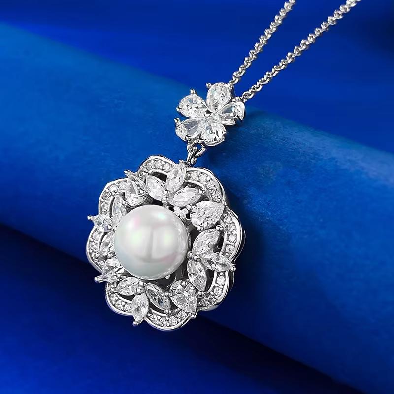 New European and American S925 Silver Necklace Pendant for Women's Light Luxury Daily Fashion Jewelry Women