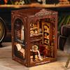 DIY книжный уголок, миниатюрный деревянный кукольный домик со светом, вставка-полка для книг, модель-украшение для книжного магазина, воспоминания, 3D-пазл для сборки