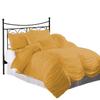 Modern Heirloom Emily Texture 3PC 600TC Gathered Solid 100% Egyptian Cotton Duvet Set (1 Duvet Cover & 2 Pillow Shams)