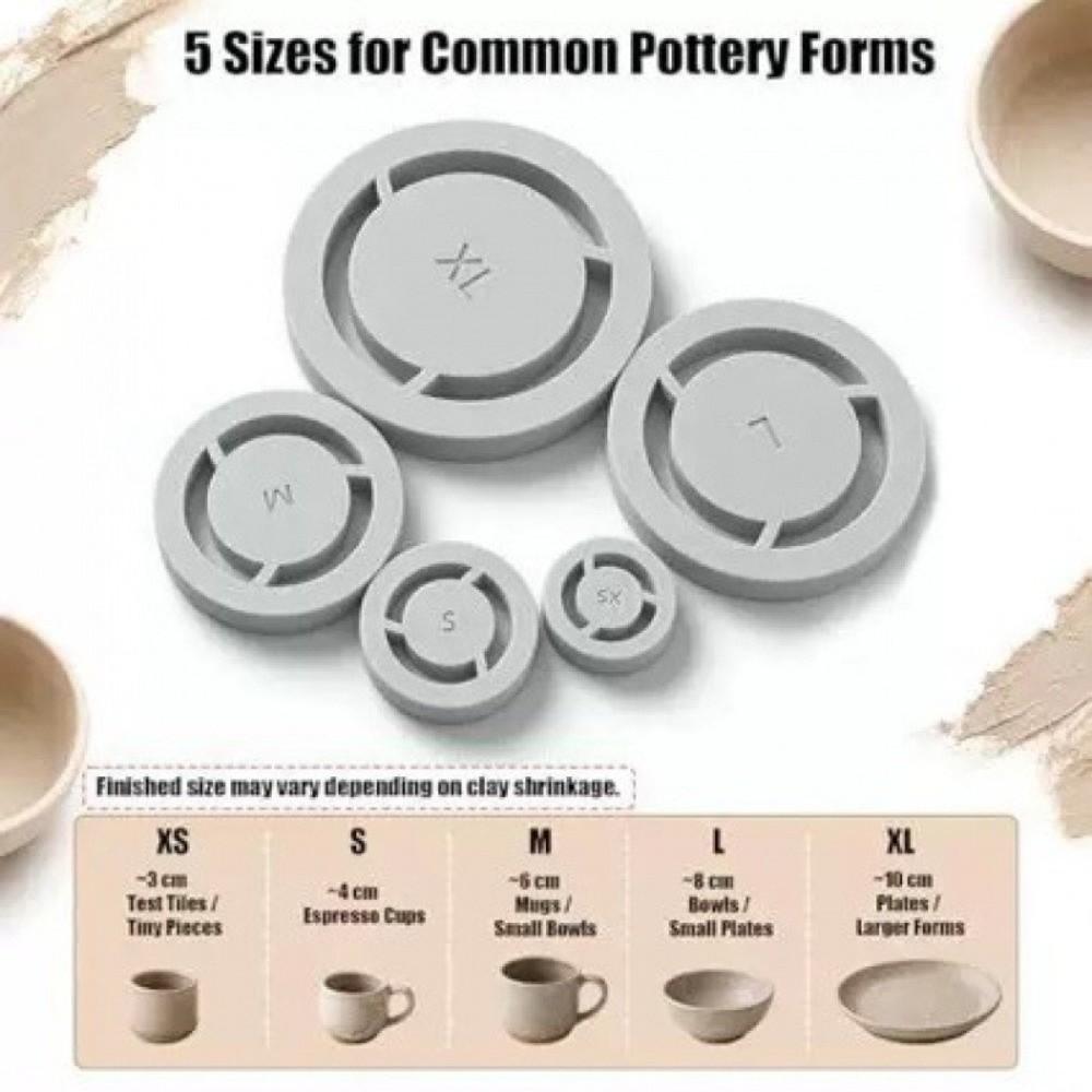 5Pcs Handmade Clay Art Ceramic Pottery Foot Ring Tool Set Pottery Base Alignment Tool Workshop