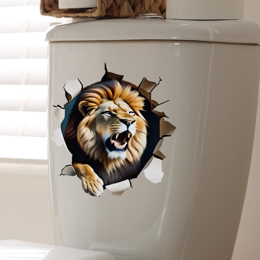 2025 FC1052 Водонепроницаемая Маслостойкая Съемная Наклейка на Стену Лев