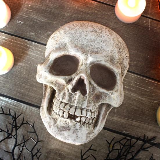 Реалистичная фигура черепа в натуральную величину, украшение в виде человеческого черепа, декор на Хэллоуин, статуя ужаса из смолы, водонепроницаемое украшение для дома и офиса, двора