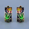 High Quality Earrings for Women Elegant Black Flower Jewelry Hand Enamel Party Flower Earrings Attendance Party Jewelry