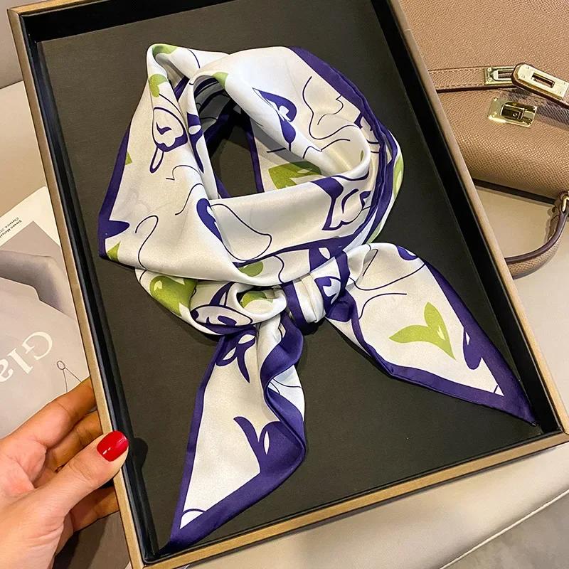 Luxury Long Silk Scarf Female Animal Horse Print Thin Narrow Scarf Bag Hair Band Ribbon Scarfs Women Neckerchief
