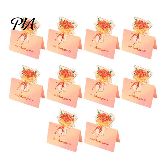 Greeting Card Kit 10Pcs 3D Bouquet Card, Thank You Best Wishes Flower Folding Floral Note for Mother's Day Father's Birthday Message