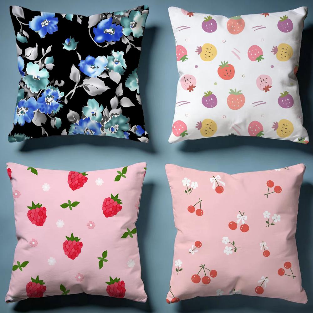 fruits Cushion Cover Soft Decorative Pillow Case Suitable for Bedroom Sofa Car Travel Use