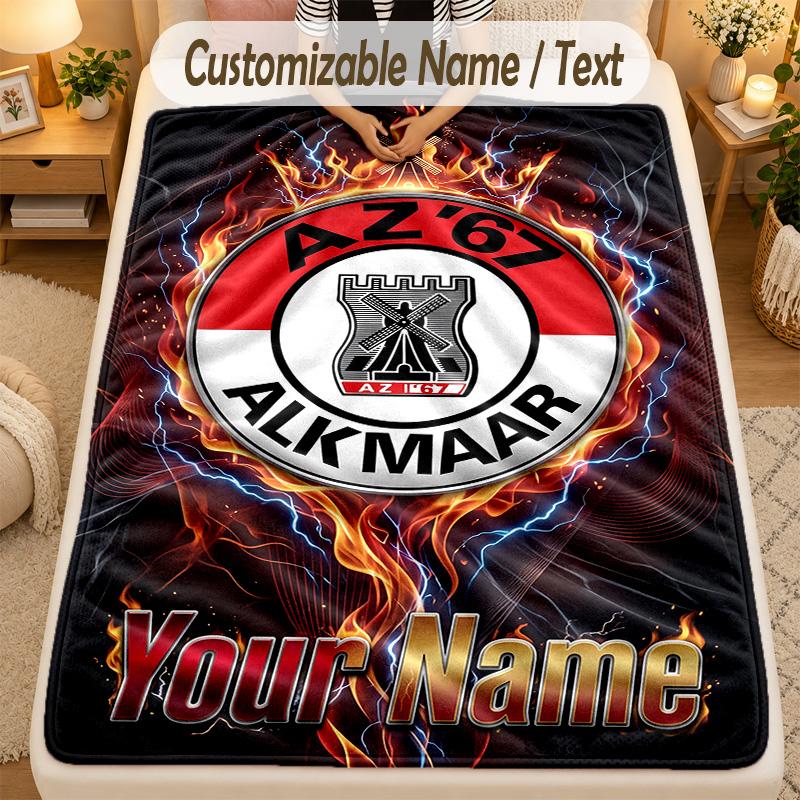 Flannel BlanketAZ Alkmaar Custom Name Text Personalized Soft Warm Throw Blanket Home Decor Gift