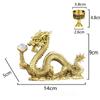 Gold Dragon for Good Luck Dragon Gold Dragon with Crystal Ball 15mm Crystal Gold Dragon Five Claws Dragon and Water Cup Set Dragon and Water Cup