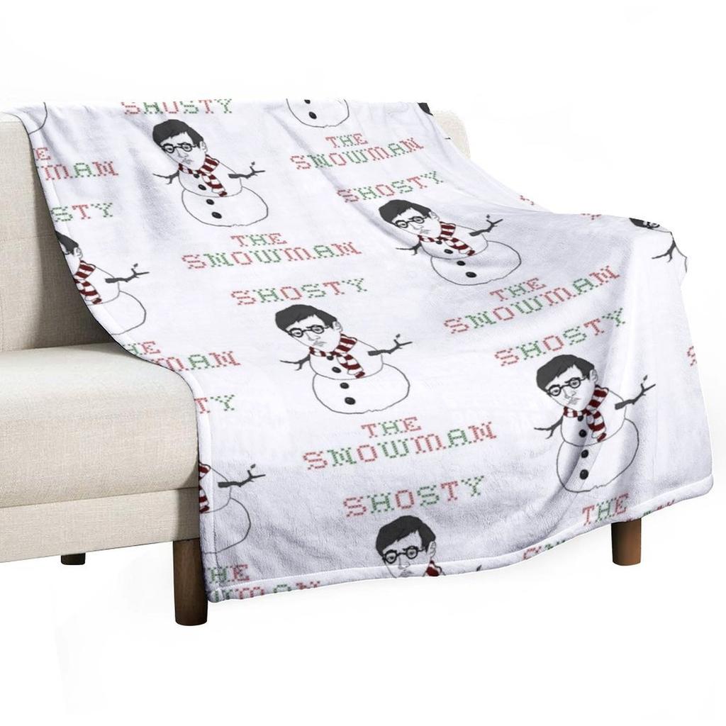 Shosty the Snowman Throw Blanket Shaggy Flannels Retros for babies Blankets