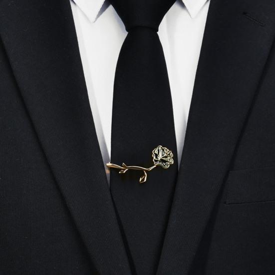 Съемный галстук с завязкой сзади, золотистый цветочный дизайн, зажим для галстука, универсальный зажим для галстука-бабочки, аксессуары для свадебных и деловых костюмов