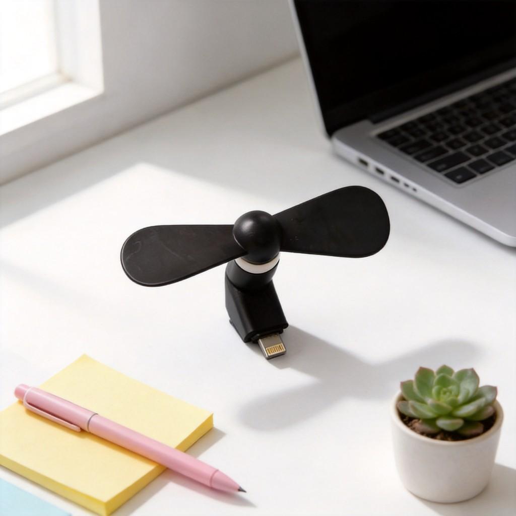 Apple Interface Mini Fan For Phones With Adjustable Head And Low Power Consumption