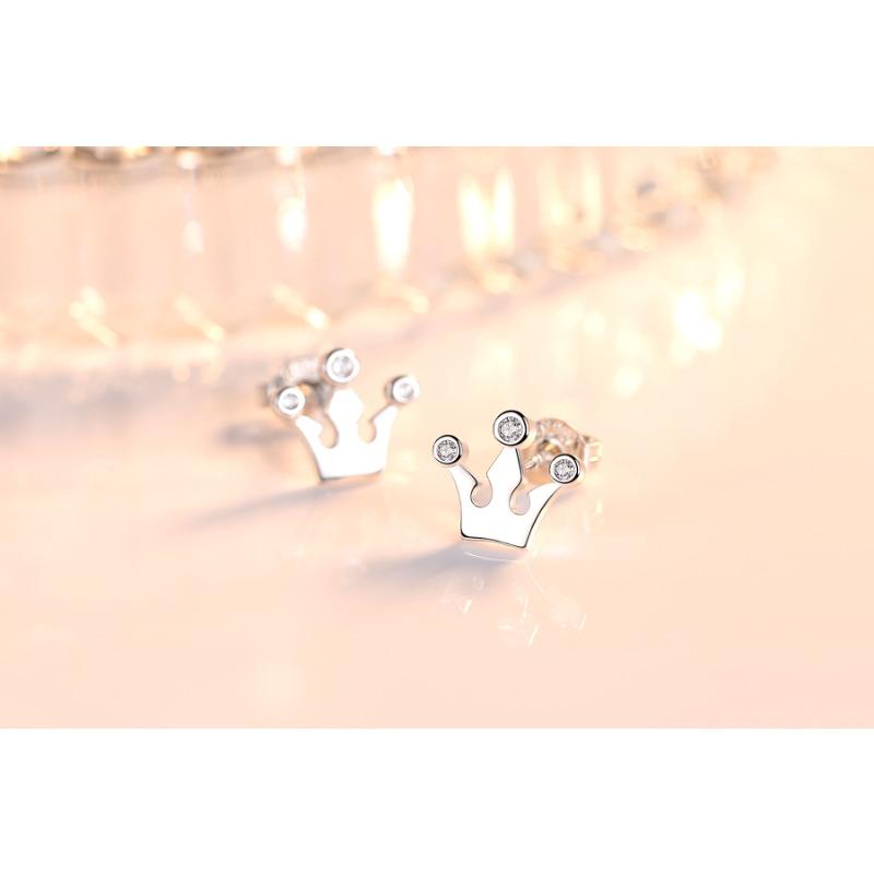 Красивые серьги-гвоздики в форме короны, корейская версия циркониевых персонализированных модных простых украшений для ушей