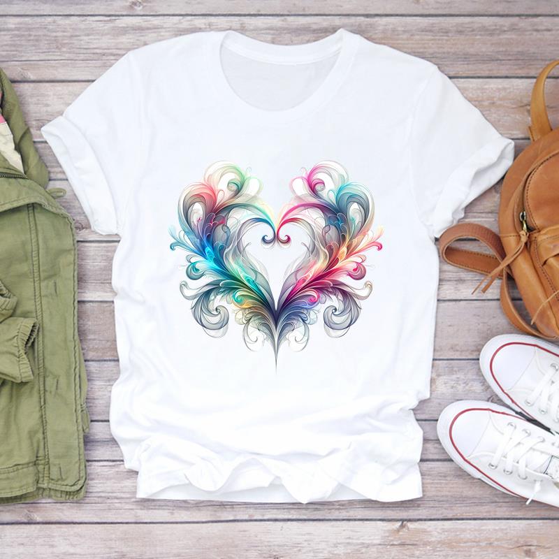 (Азиатский размер) Повседневные футболки с милым цветком в стиле 90-х, женская одежда, футболка с коротким рукавом, модные женские футболки с графическим принтом