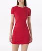 Musinsa Standard Woman Women'S Slim Ringer Jersey Mini Dress [Red/Ivory]