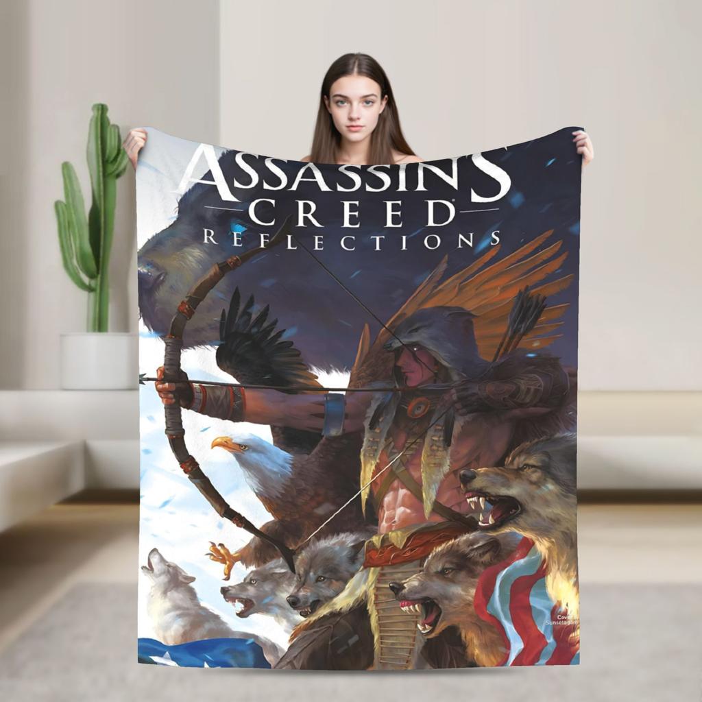 Assassin's Creed Shadows Супер Мягкие Одеяла Детская Плюшевая Постельное Белье Пледы Модные Диван Кресло Фланелевое Покрывало Покрывало для Диван-кровати