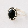Кольцо ручной работы из стерлингового серебра 925 пробы с овальным драгоценным камнем черный оникс – Винтажное богемное украшение, подарок для нее