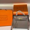 Lychee Pattern Kelly Platinum Bag Fashion Versatile Messenger Shoulder Handbag Elly Gift Box New Product