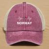 NORWAY Flags Print Snapback Mesh Cap Caps For Man Washed Retro Distressed Adjustable Baseball Hat Ideal Choice For Casual Wear